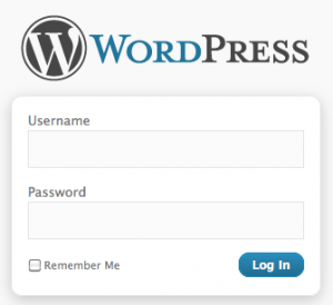 Wordpress login page